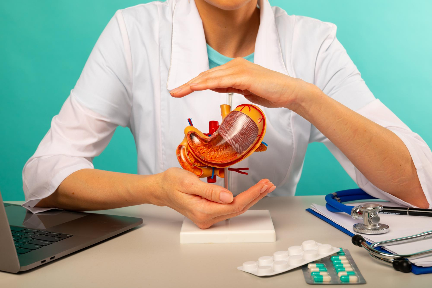 Healthcare professional discussing respiratory health